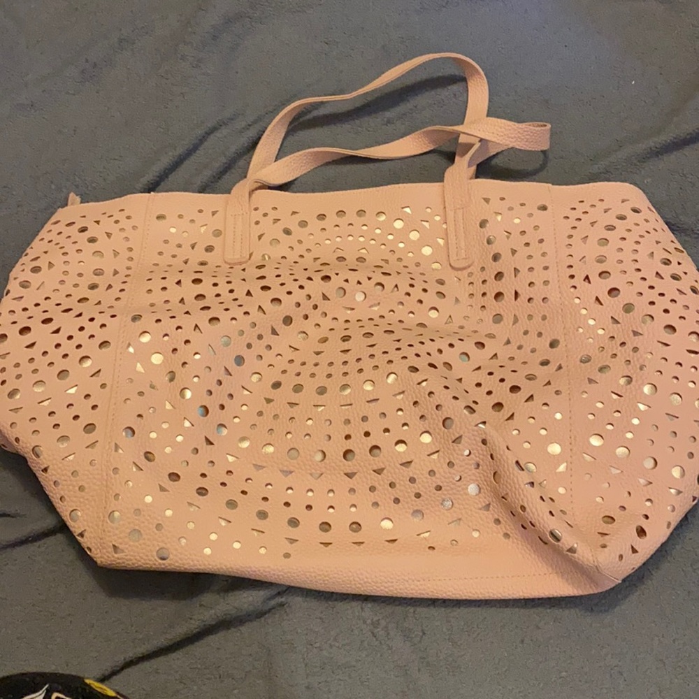Pink weekender bag